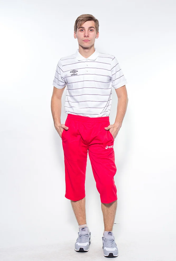  Брюки тренировочные Asics 3/4 Pant красные по низким ценам в Томске и Северске