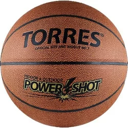 Мяч баскетбольный Torres Power Shot №7 ПУ оранжево-белый