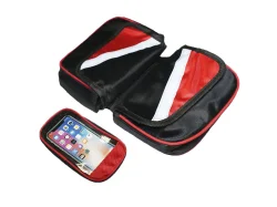 Велосумка на раму SV-1 чёрная с красными вставками