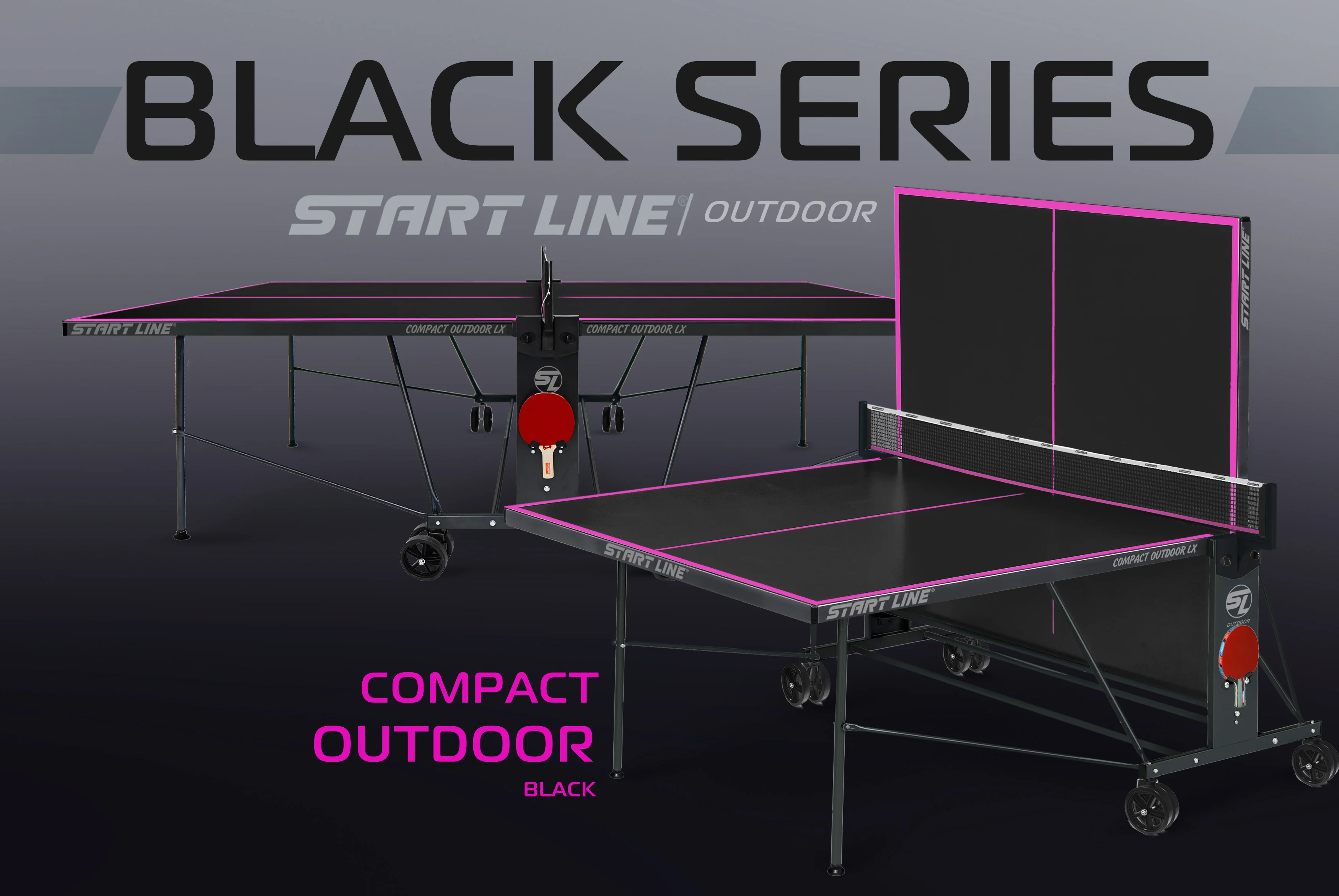  Стол теннисный Compact-2 LX  Всепогодный 6 black по низким ценам в Томске и Северске