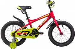 Велосипед NOVATRACK 16", TORNADO, алюм., красный,  полная защита цепи, тормоз нож, короткие крылья,