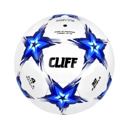 Мяч футбольный Cliff CF-53 №4 с отскоком PU Shine бело-синий (звезды)