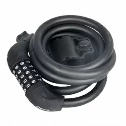 Замок 4Bike 509 трос 12x1800 мм кодовый обрезиненный черный