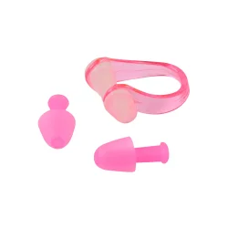 Набор для плавания беруши и зажим для носа в боксе розовый