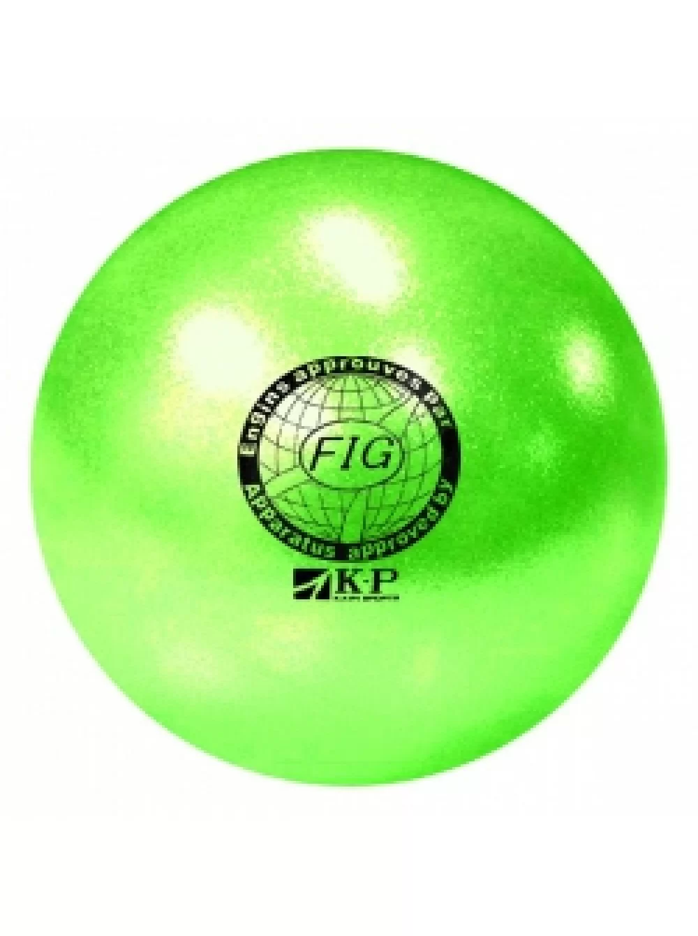 Фото Мяч для художественной гимнастики 20 см 410 г с блестками зеленый KP-0715N со склада магазина СпортСЕ