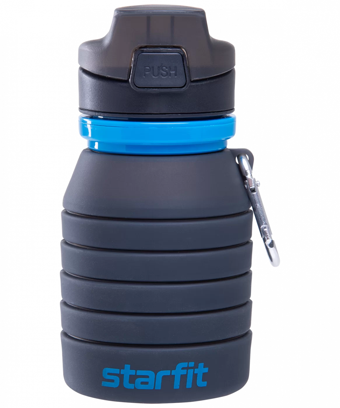 Фото Бутылка для воды StarFit FB-100 с карабином складная серый УТ-00019225 со склада магазина СпортСЕ