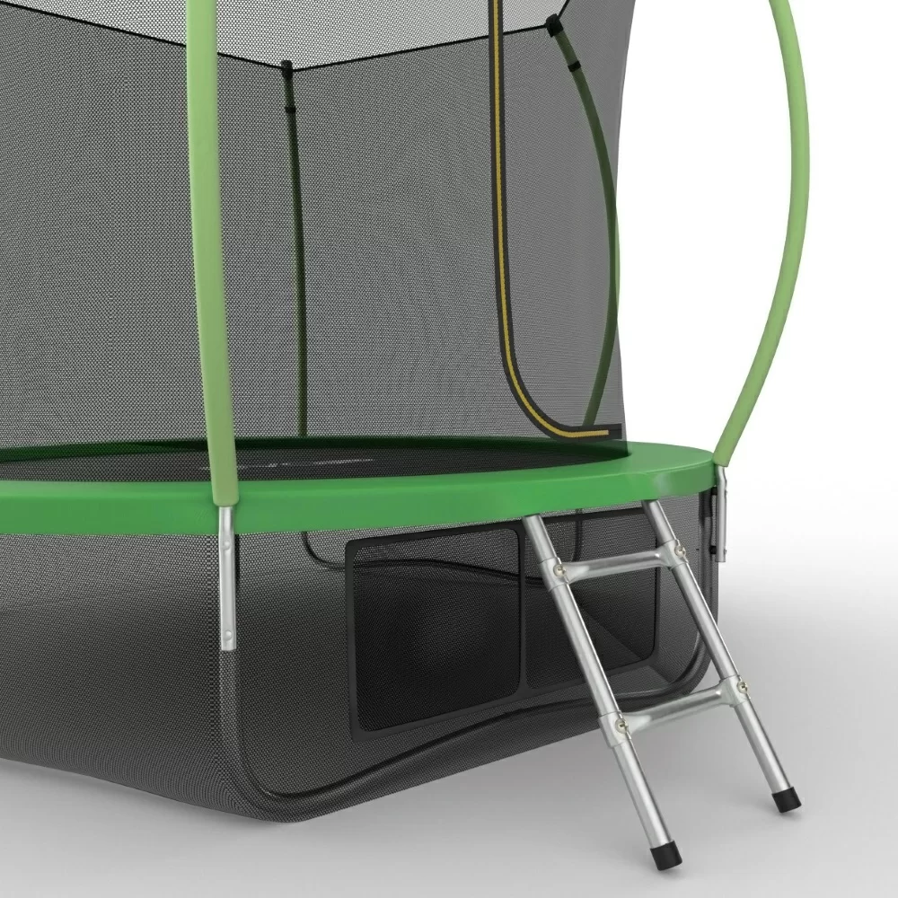 Фото EVO JUMP Internal 8ft (Green) + Lower net. Батут с внутренней сеткой и лестницей, диаметр 8ft (зеленый) + нижняя сеть со склада магазина СпортСЕ