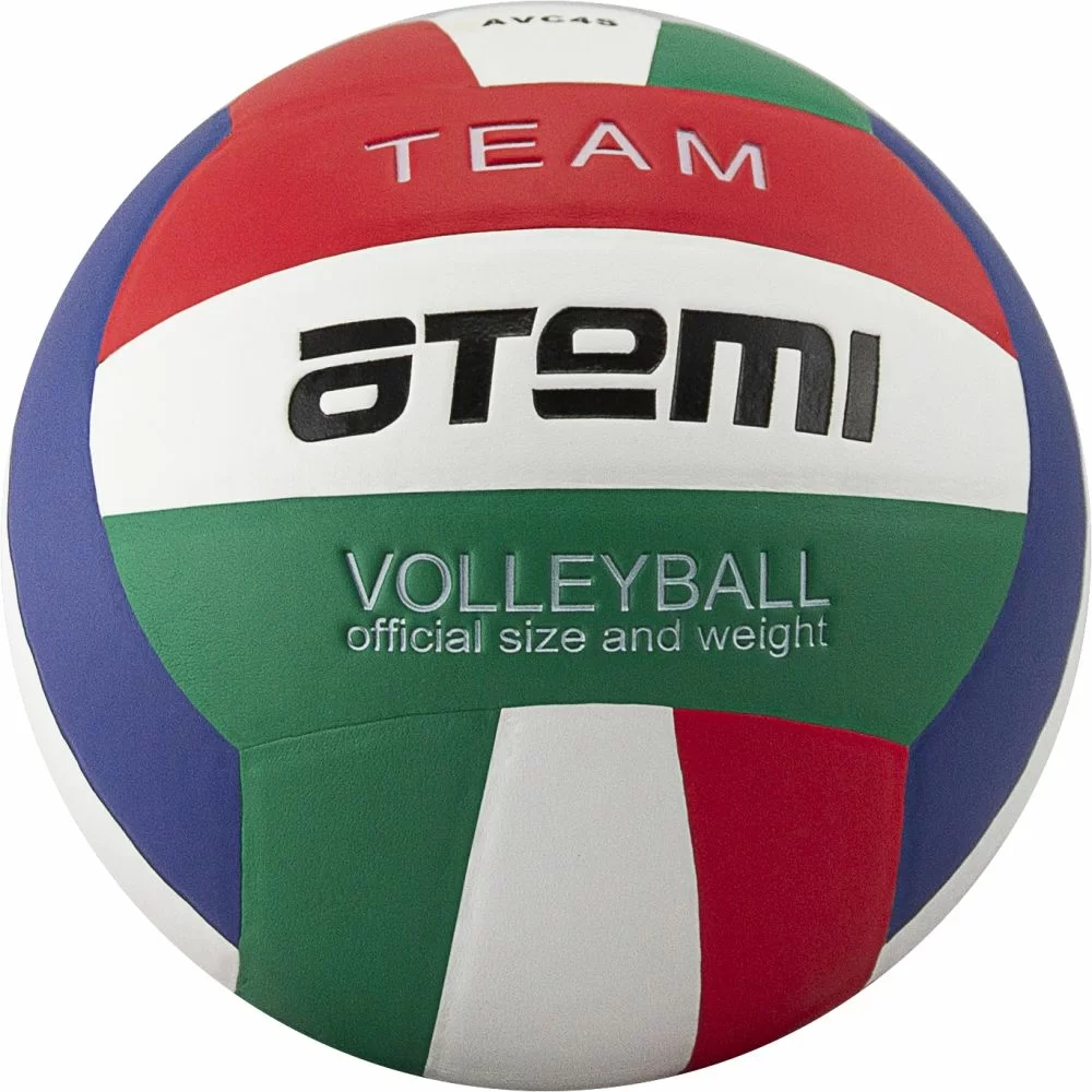 Фото Мяч волейбольный Atemi Team синтетическая кожа PU Soft красн/бел/син/зел со склада магазина СпортСЕ