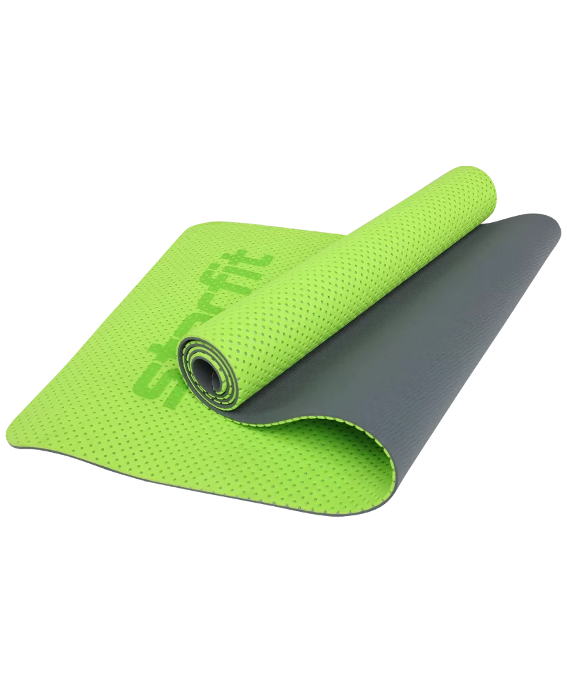 Фото Коврик гимнастический StarFit FM-202 173x61x0,7 см TPE перфорированный ярко-зеленый 16641 со склада магазина СпортСЕ