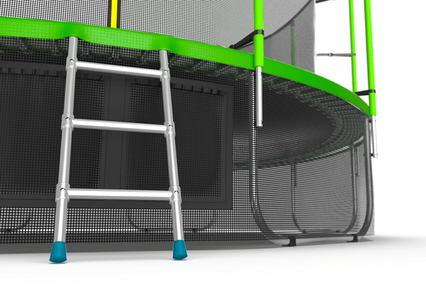 Фото EVO JUMP Internal 16ft (Green) + Lower net. Батут с внутренней сеткой и лестницей, диаметр 16ft (зеленый) + нижняя сеть со склада магазина СпортСЕ