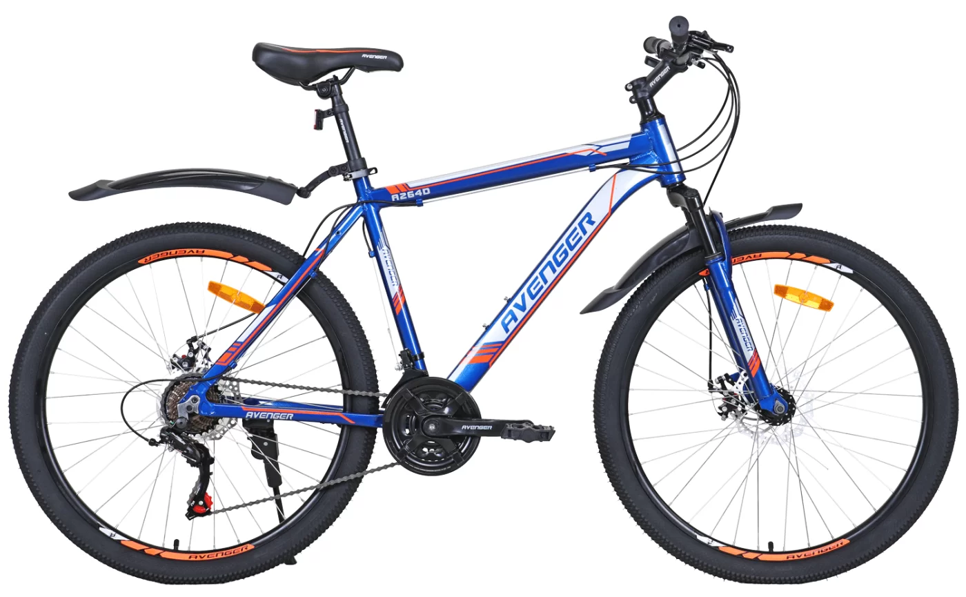 Фото Велосипед 26" AVENGER A264D, синий/оранжевый, 19" (2021) со склада магазина СпортСЕ