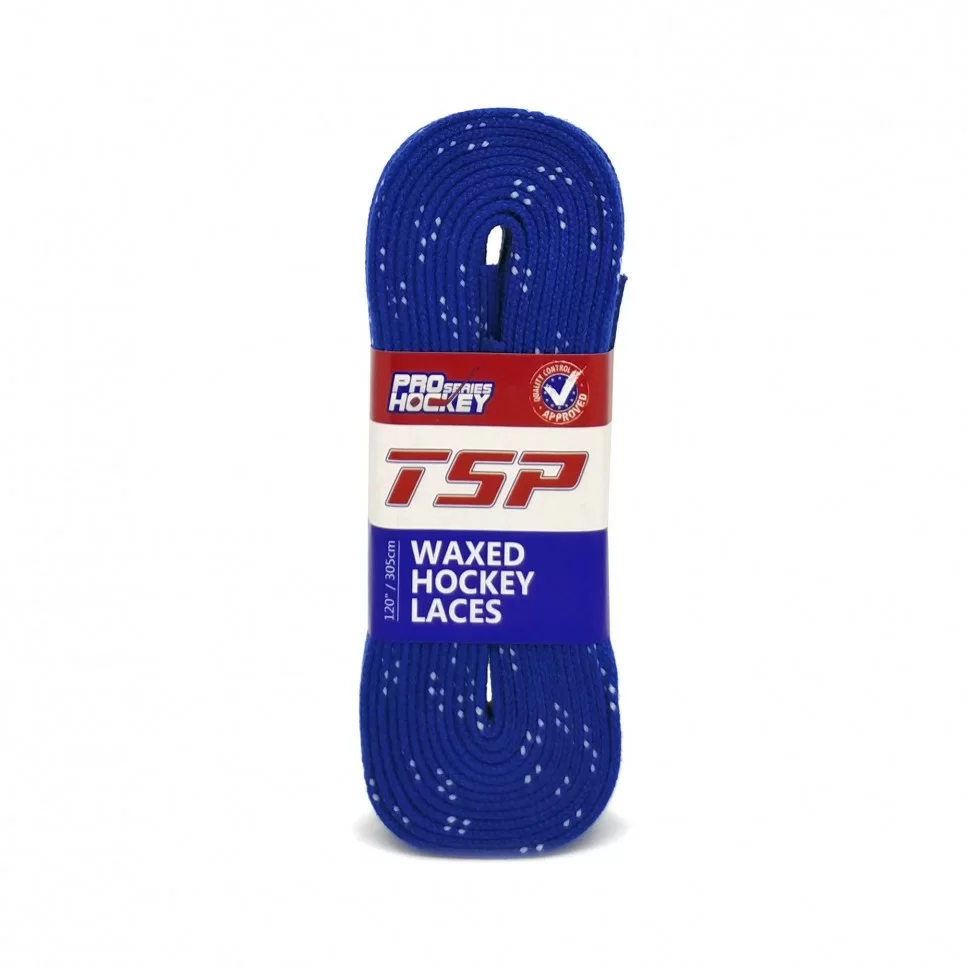Фото Шнурки хоккейные 213см с пропиткой TSP Hockey Laces Waxed royal 2145 со склада магазина СпортСЕ