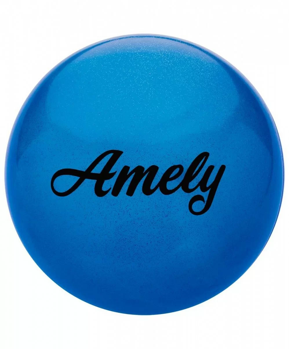 Фото Мяч для художественной гимнастики 15 см Amely AGB-102 с блестками синий 12866 со склада магазина СпортСЕ