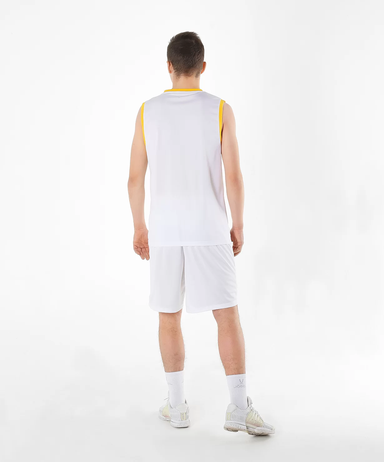 Фото Шорты баскетбольные JBS-1120-014, белый/желтый, детский - YL со склада магазина СпортСЕ