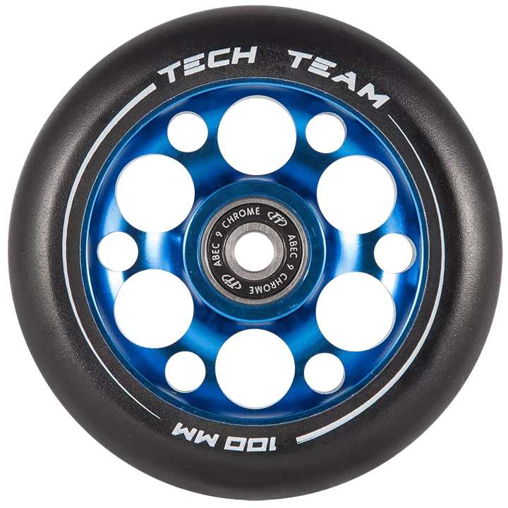 Фото Колесо для самоката TechTeam X-Treme 100*24 мм Форма Drilled blue со склада магазина СпортСЕ