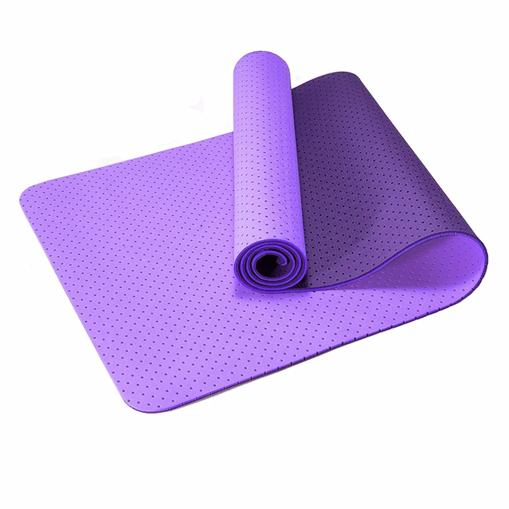 Фото Коврик для йоги 183х61х0.6 см TPE-2T-2 фиолетовый/бордовый (B34507) 10019311 со склада магазина СпортСЕ