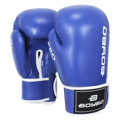 Фото Перчатки боксерские BoyBo Pro синие со склада магазина СпортСЕ