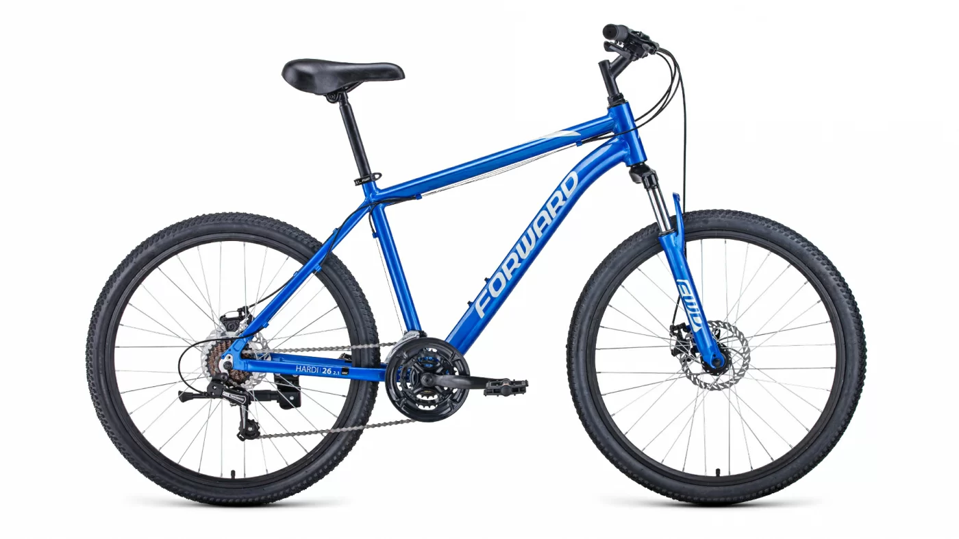 Фото Велосипед Forward Hardi 26 2.1 disc (2021) синий/бежевый со склада магазина СпортСЕ