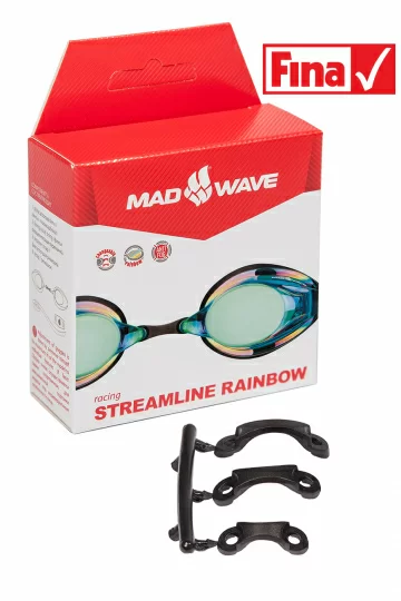 Фото Очки для плавания Mad Wave Streamline Rainbow стартовые Blue M0457 03 0 04W со склада магазина СпортСЕ