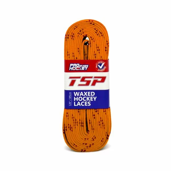 Фото Шнурки хоккейные 274см с пропиткой Well Hockey  Hockey Laces Waxed Orange 0004077 со склада магазина СпортСЕ