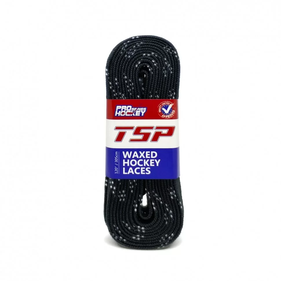 Фото Шнурки хоккейные 213см с пропиткой TSP Hockey Laces Waxed black 2135 со склада магазина СпортСЕ
