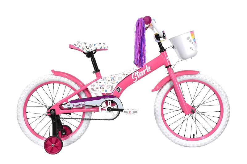 Фото Велосипед Stark Tanuki 18 Girl (2023) розовый/фиолетовый/черный со склада магазина СпортСЕ