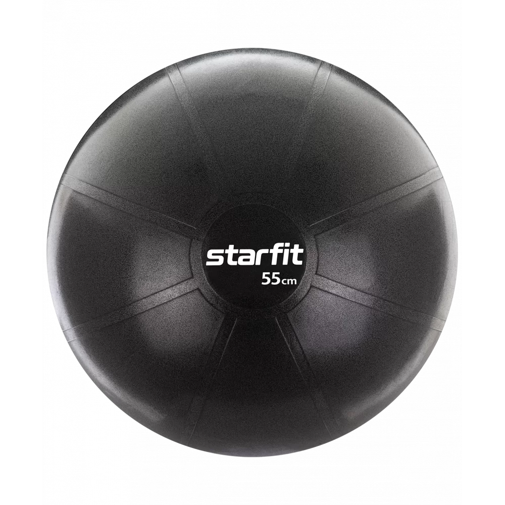 Фото Фитбол 55 см StarFit Pro GB-107 1100 гр без насоса антивзрыв черный 16548 со склада магазина СпортСЕ
