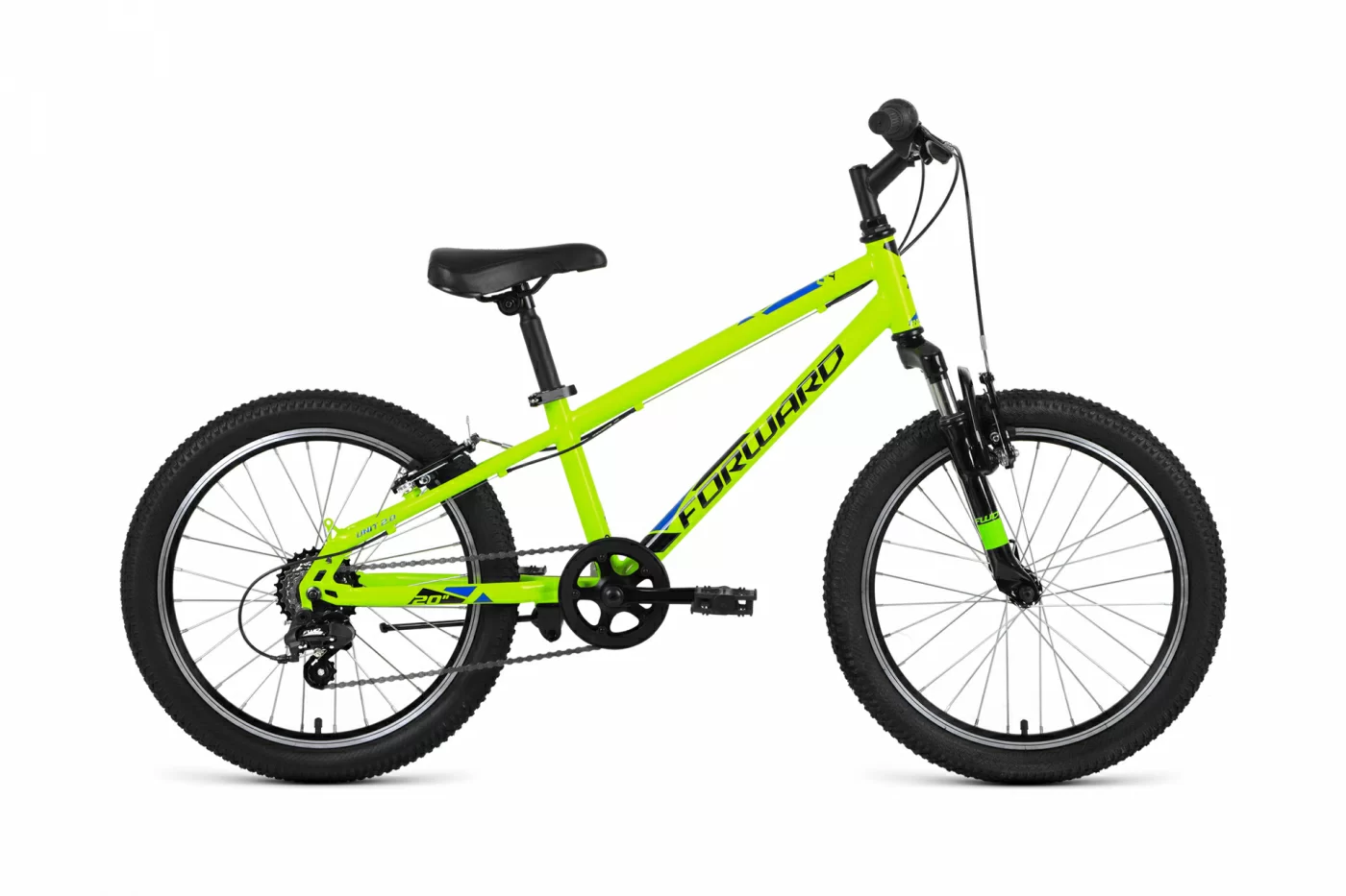 Фото Велосипед Forward Unit 20 2.2 (2021) ярко-зеленый/черный  RBKW11N06002 со склада магазина СпортСЕ