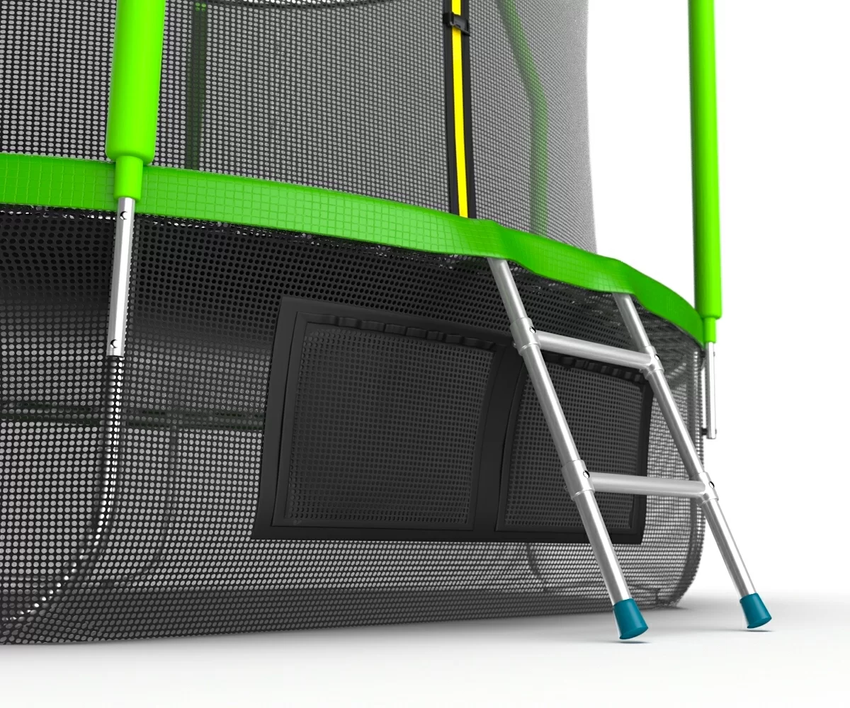 Фото EVO JUMP Cosmo 10ft (Green) + Lower net. Батут с внутренней сеткой и лестницей, диаметр 10ft (зеленый) + нижняя сеть со склада магазина СпортСЕ