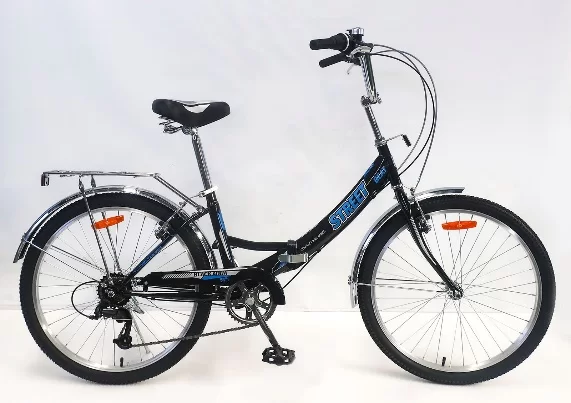 Фото Велосипед Black Aqua Street Beat 1421  24" 6s (РФ) черный-голубой YF-704VTR со склада магазина СпортСЕ