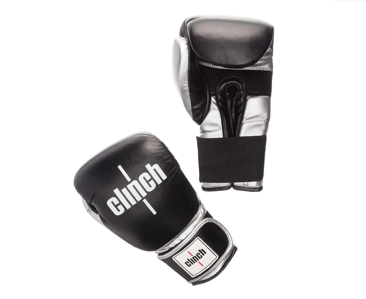 Фото Перчатки боксерские Clinch Prime черно-серебристые C151 со склада магазина СпортСЕ