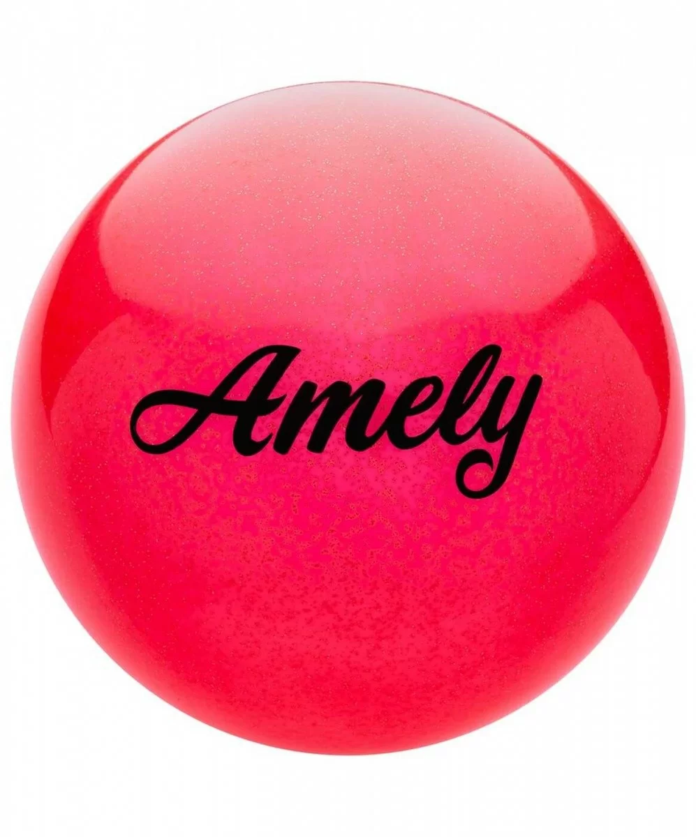 Фото Мяч для художественной гимнастики 19 см Amely AGB-102 с блестками красный со склада магазина СпортСЕ