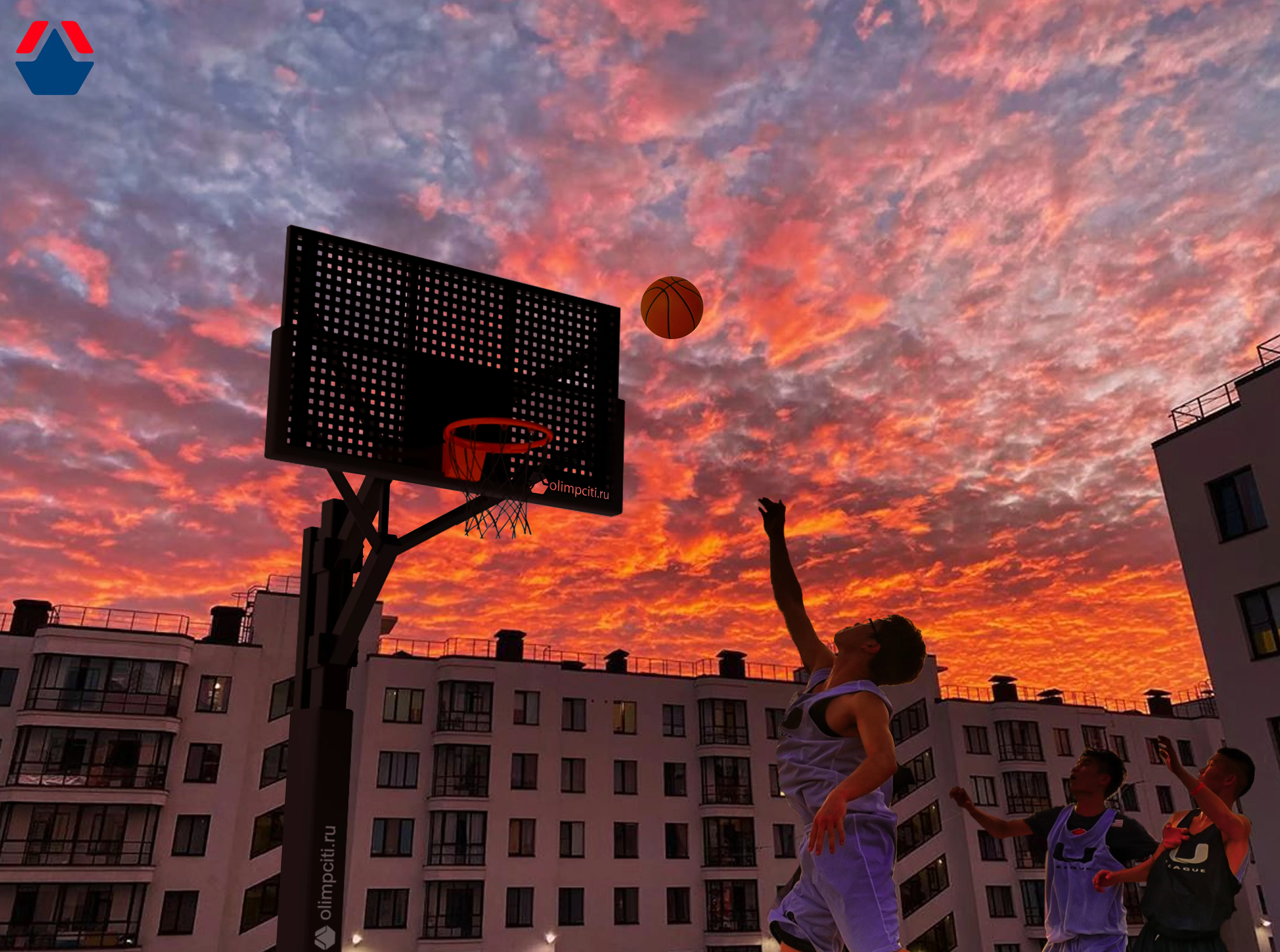 Фото Стойка баскетбольная под бетонирование с металлическим щитом вынос 1200мм со склада магазина СпортСЕ