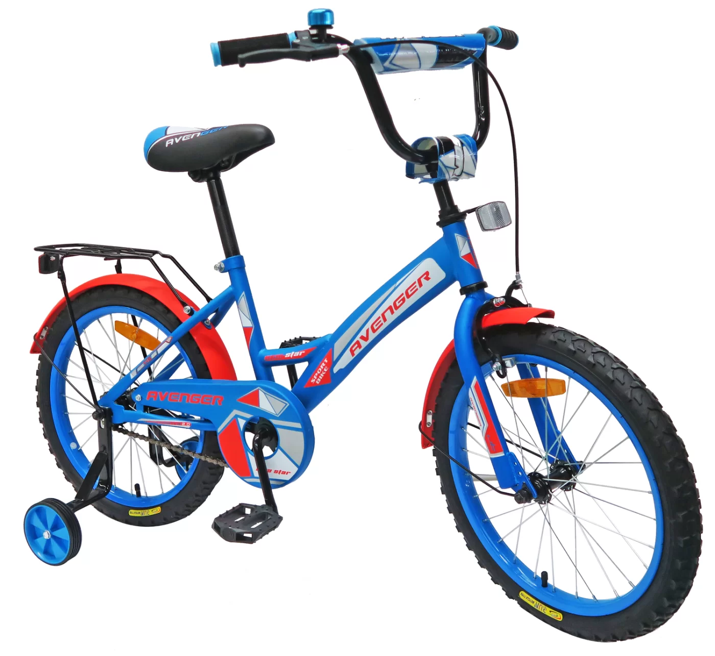 Фото Велосипед 12" AVENGER NEW STAR, голубой/красный со склада магазина СпортСЕ