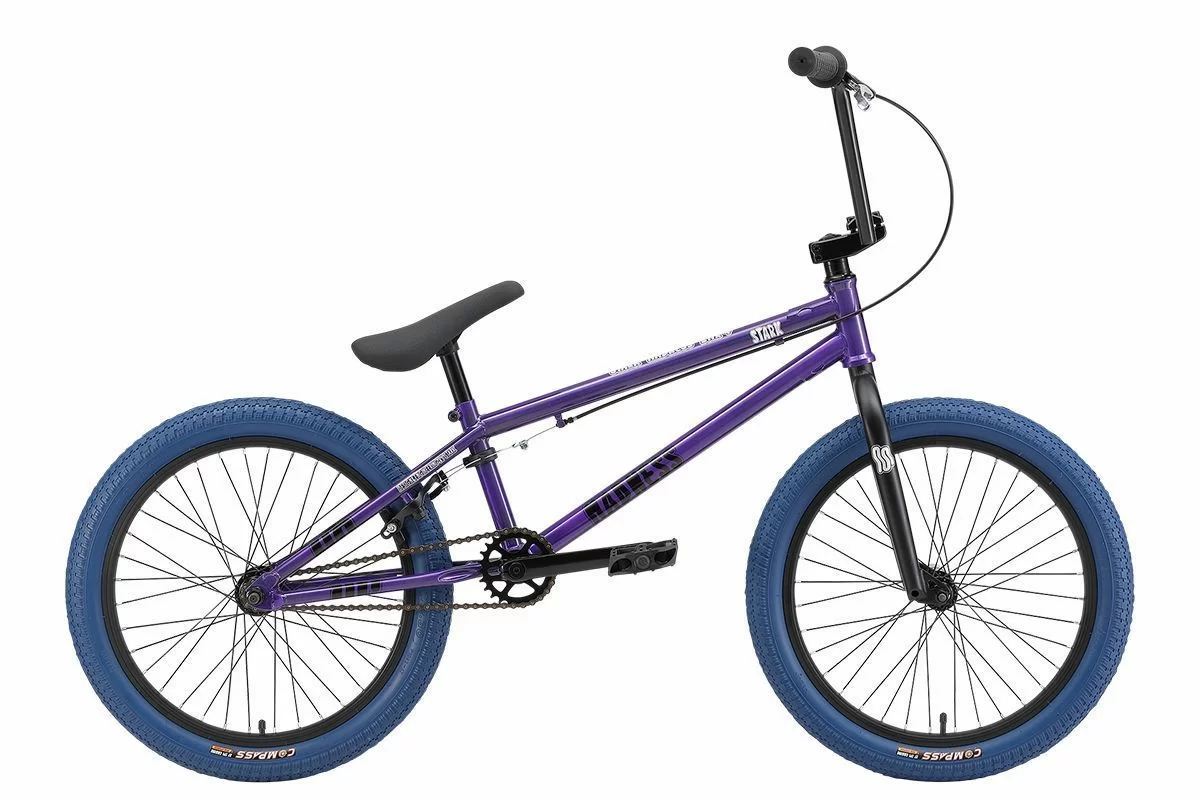 Фото Велосипед Stark Madness BMX 4 (2024) серо-фиолетовый/черный/темно-синий со склада магазина СпортСЕ