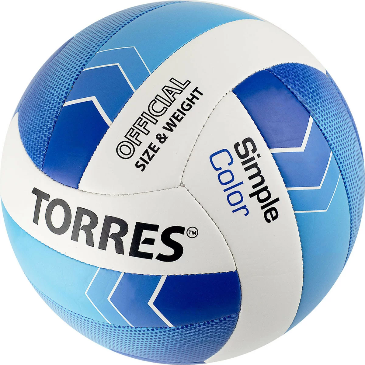 Фото Мяч волейбольный Torres Simple Color V32115 р.5 синт.кожа (ТПУ) бел-гол-син со склада магазина СпортСЕ