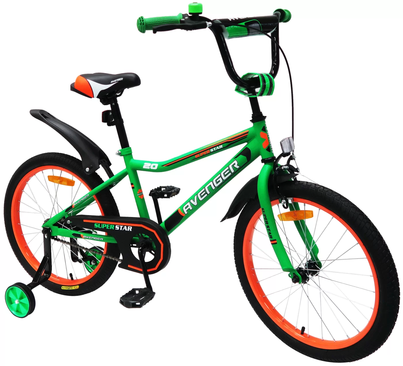 Фото Велосипед 20" AVENGER SUPER STAR, зеленый/черный со склада магазина СпортСЕ