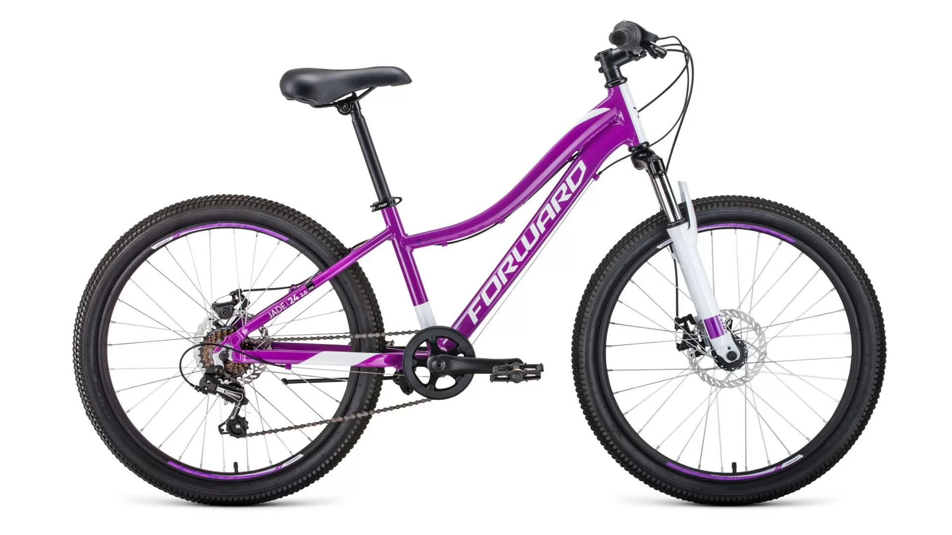 Фото Велосипед Forward Jade 24 2.0 disc (2020) фиолетовый RBKW0664Q003 со склада магазина СпортСЕ