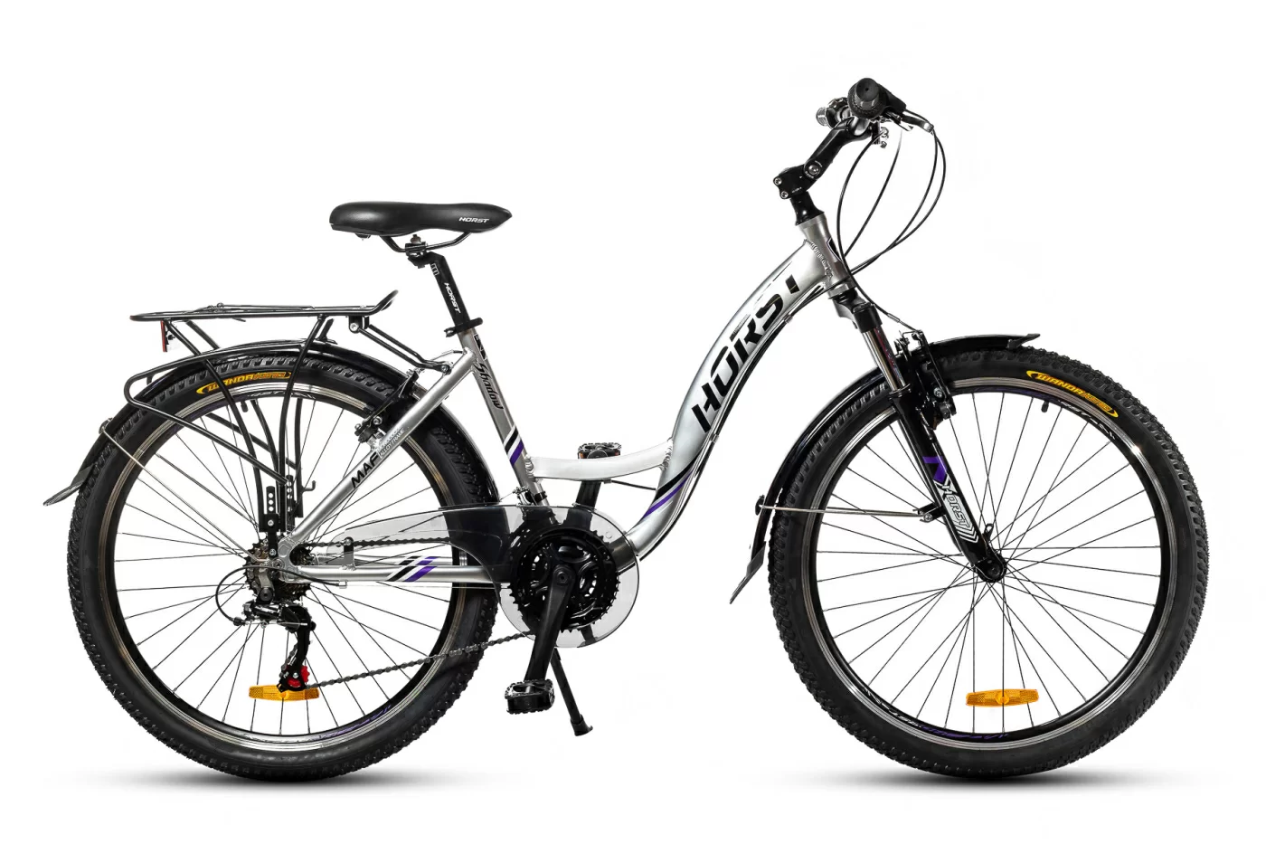 Фото Велосипед HORST Shadow 2022 Серо-чёрно-фиолетовый со склада магазина СпортСЕ
