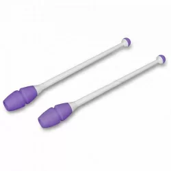 Булавы для гимнастики 36 см Indigo вставляющиеся (пластик, каучук) фиолетово-белые IN017