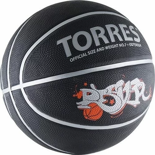 Фото Мяч баскетбольный Torres Prayer №7 резина черно-серебр-крас B02057 со склада магазина СпортСЕ