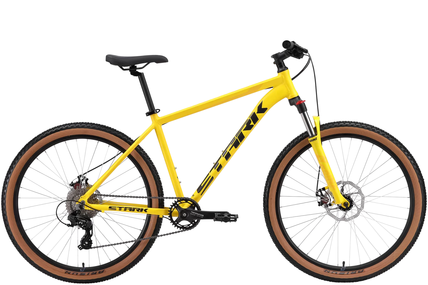 Фото Велосипед Stark Hunter 27.2 D (2024) желтый/темно-серый со склада магазина СпортСЕ