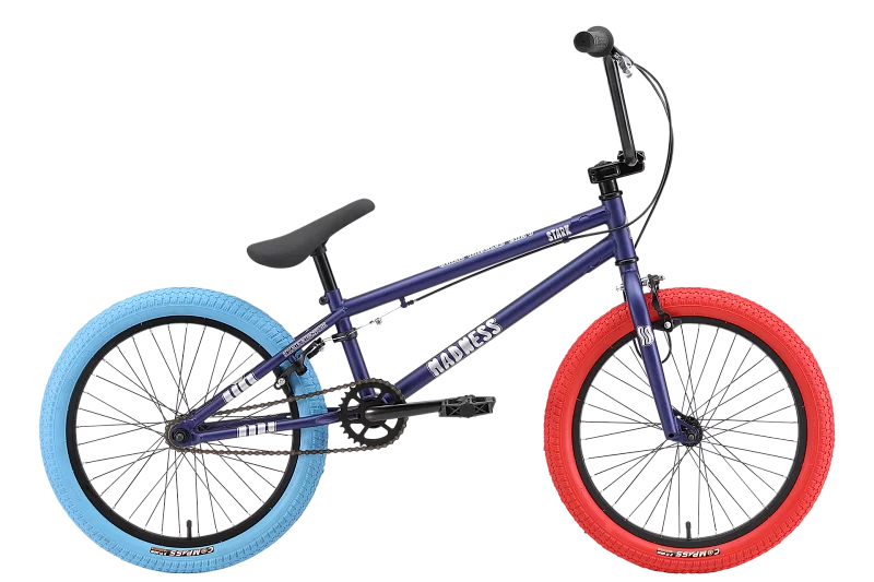 Фото Велосипед Stark Madness BMX 1(2024) темно-синий матовый/серебристый/синий, красный со склада магазина СпортСЕ