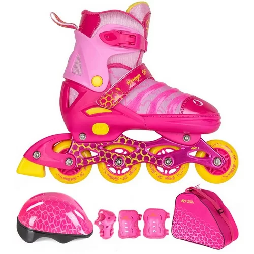 Фото Набор роликов TechTeam Maya Set (роликовые коньки  защита, шлем ) розовый со склада магазина СпортСЕ