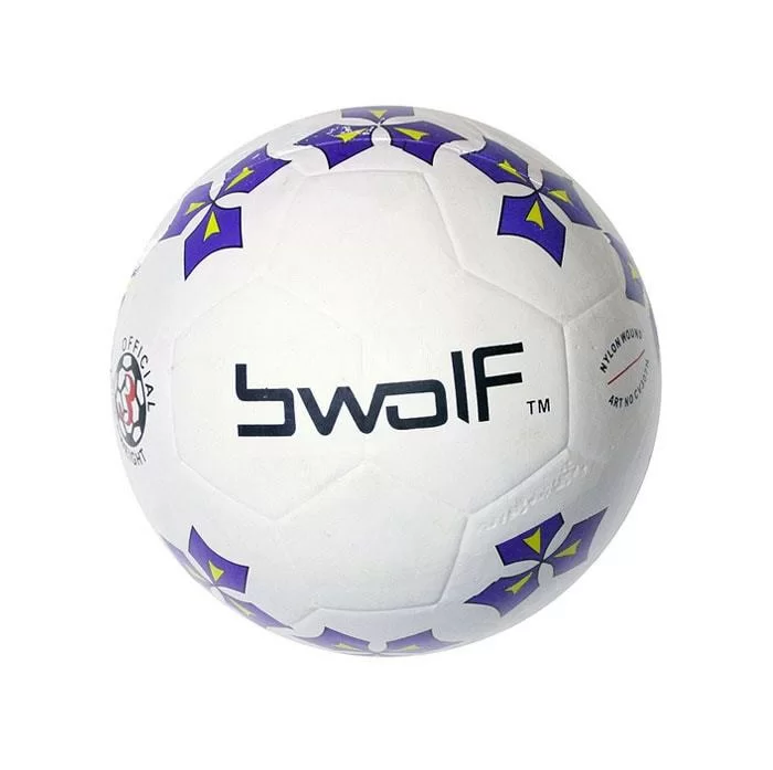 Фото Мяч футбольный BWolf 360 г 4 резиновый бело-синий 5201 TFR со склада магазина СпортСЕ