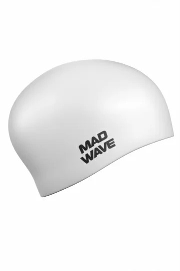 Фото Шапочка для плавания Mad Wave Long Hair Silicone White M0511 01 0 02W со склада магазина СпортСЕ