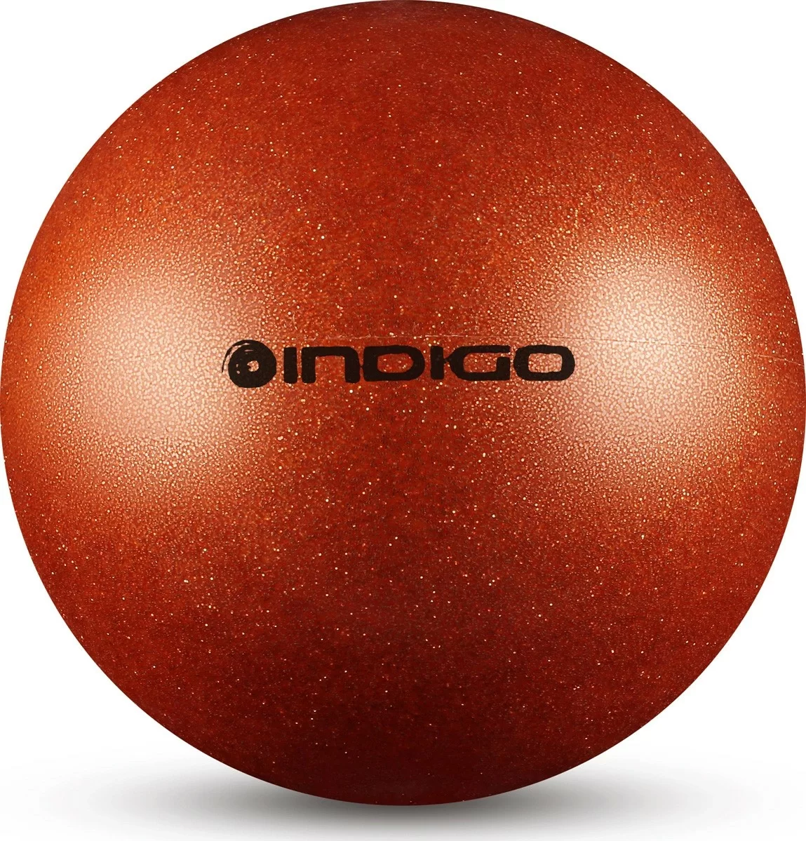 Фото Мяч для художественной гимнастики 15 см 300 г Indigo металлик оранжевый с блестками IN119 со склада магазина СпортСЕ