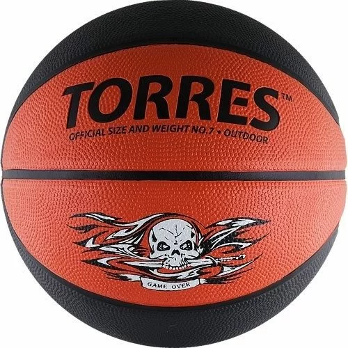 Фото Мяч баскетбольный Torres Game Over №7 резина серо-красный B00117 со склада магазина СпортСЕ