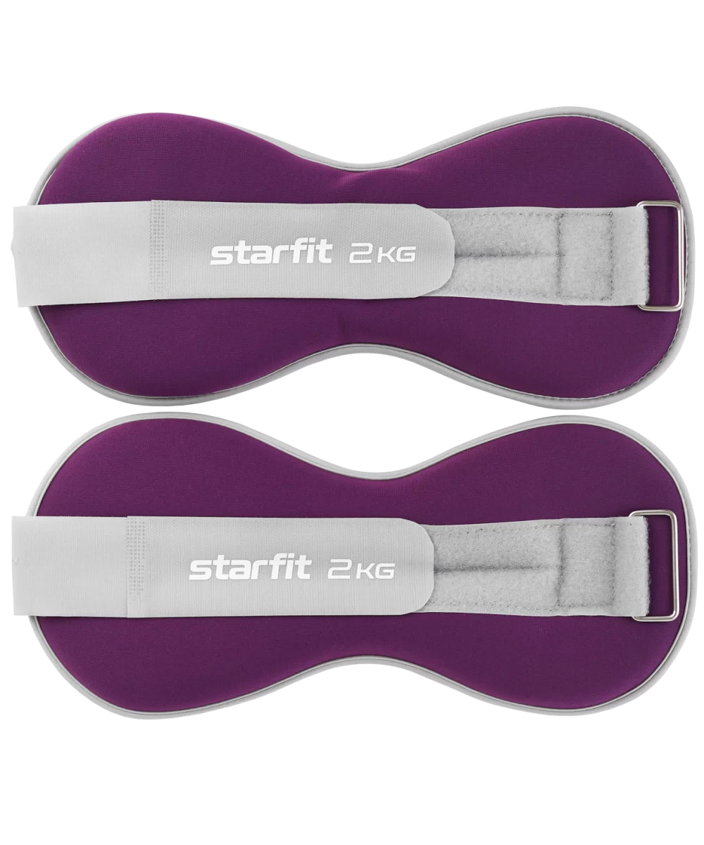 Фото Утяжелители 2 кг х 2 шт StarFit WT-502 фиолетовый УТ-00020467 со склада магазина СпортСЕ
