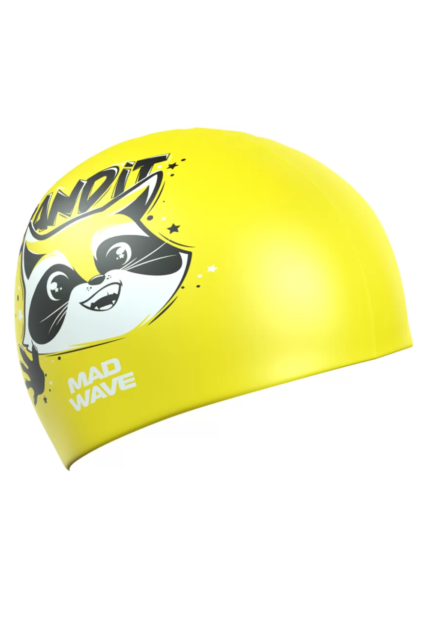 Фото Шапочка для плавания Mad Wave Bandit юниорская Yellow M0572 03 0 06W со склада магазина СпортСЕ